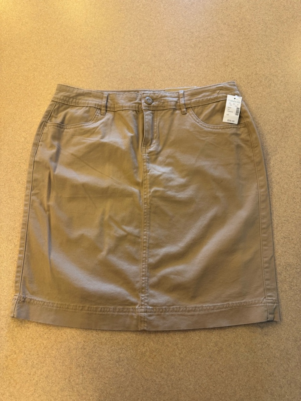 Maurices Khaki/Tan Casual A-Line Mini Skirt